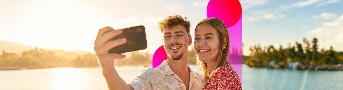 couple en selfie eSIM